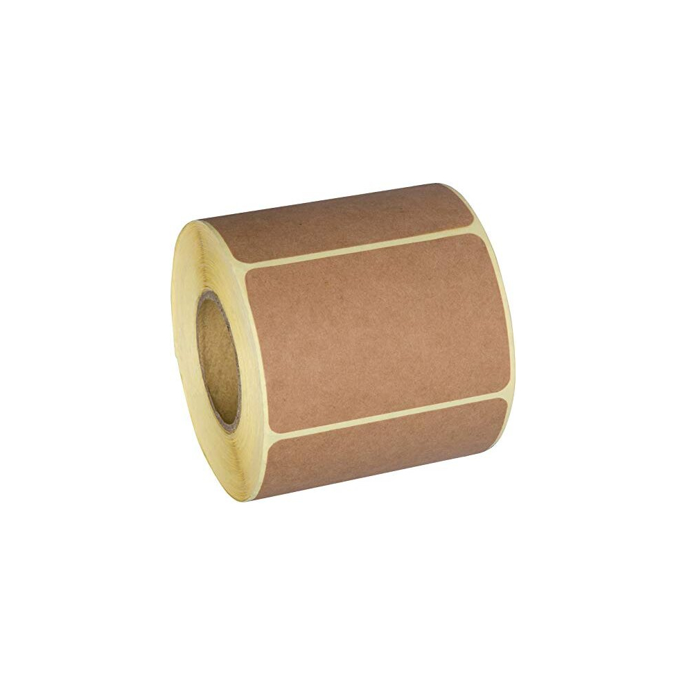 2x3 Inch Natural Brown Kraft Stickers (Roll of 350) - Rectangular Blank Stickers for Store Owners, Crafts, Organizing, Jar and Canning Labels, Price