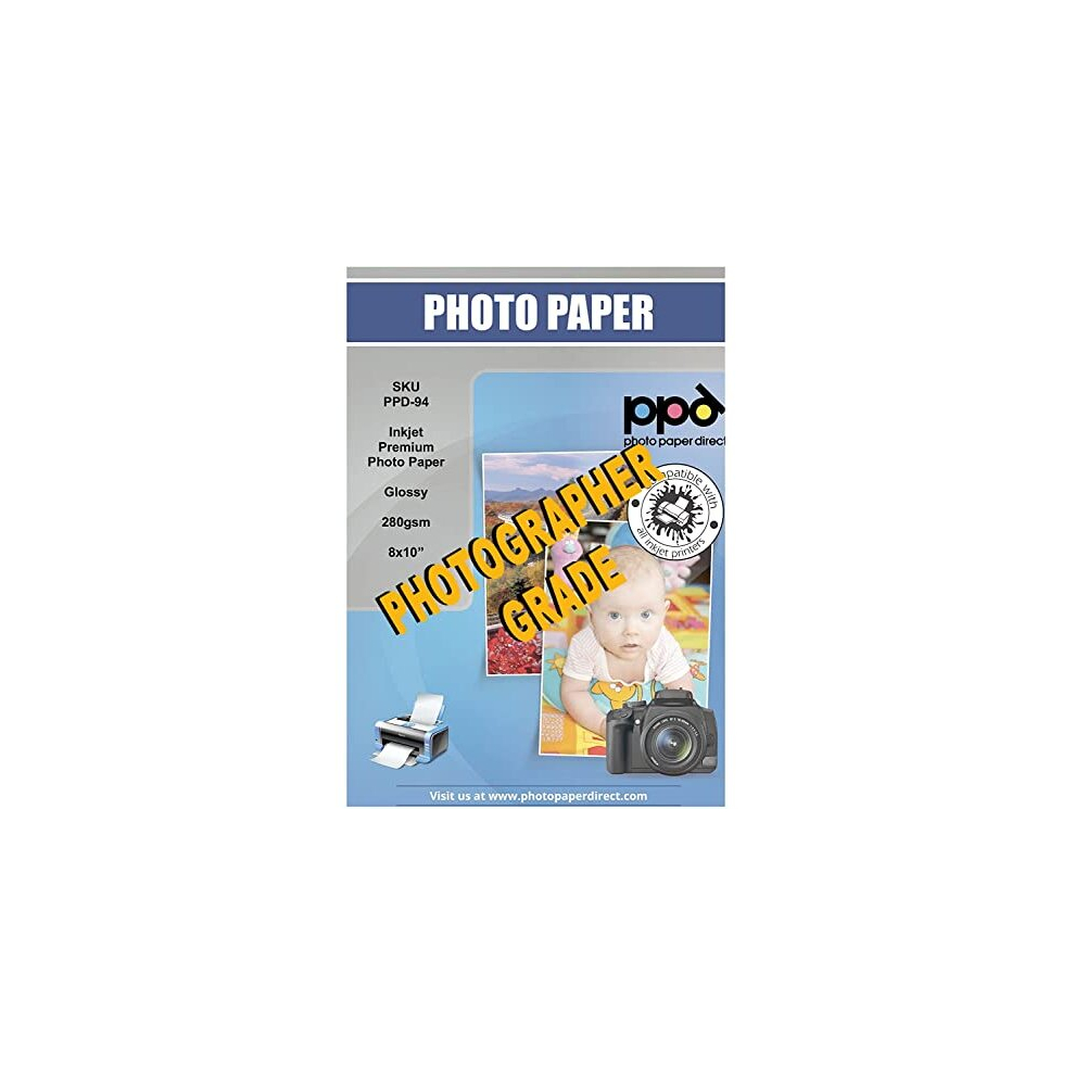 Inkjet 8x10" Gloss Photo Paper Super Premium 280g - 50 Sheets PPD-94-50