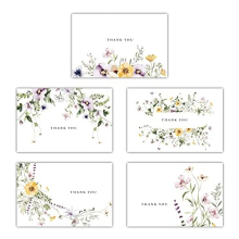 4x6 Floral Thank You Cards with Envelopes Bulk 20-Pack Matching Peel-and-Seal Rustic Envelopes, Watercolor, Birthday, Baby Shower, Weddings, Blank