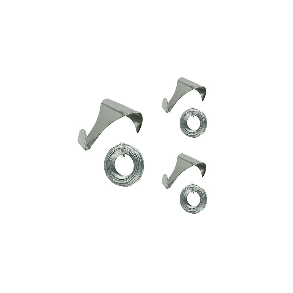 Picture Rail Hooks Dado Rail Picture Hooks Chrome Finish Antique Style Moulding Hooks 3M Chrome Wire For Picture Rail Wall Hanging Decoration 10Pc 5060948111935