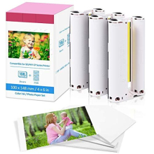 Replacement Canon Selphy CP1300 Ink and Paper CP1200 CP910 CP1000, Photo Paper KP-108IN Compatible with Canon Selphy CP Printer, 3 Ink Cartridges and