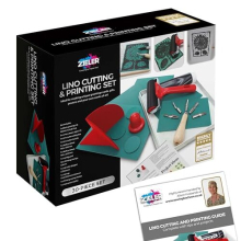 Lino Cutting & Printing Starter Kit (30-pieces) – by Zieler - Ideal for School or Home. Perfect for Beginner or Advanced projects such as Greeting