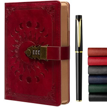 Lock Diary with Pen, A5 Ruled 240 Pages PU Leather Journal with Lock, Refillable Hardcover journals for Writing Personal Planner Organizer for Men and