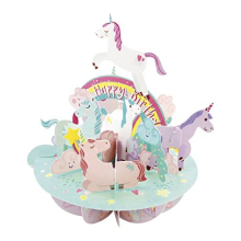 Santoro Pirouette 3D Pop Up Unicorn Greeting Card - Gift for Her, Daughter & Kids | Unicorn Birthday Card