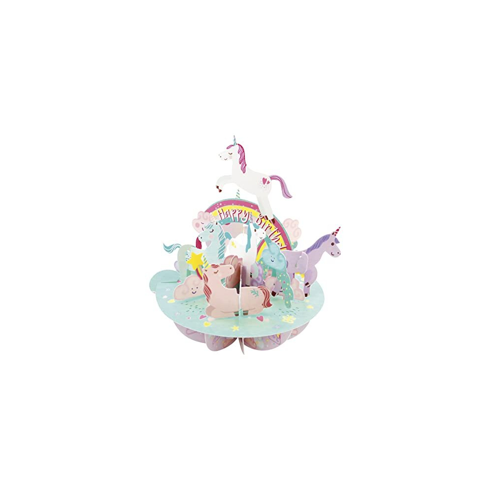 Pirouette, 3D Pop Up Greeting Card - Unicorns - Gift For Her, Daughter, Girls, Kids | Unicorn Birthday Card