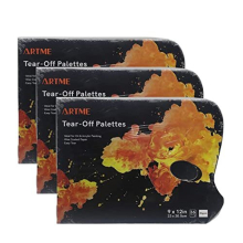 Tear Off Palette 3 Pack - 36 Sheets/Paper Disposal Palette 23x30.5cm/ 50gsm Wax Coated Paper with a Thumb Hole/Simple to Use/Acrylics, Oil Paints &