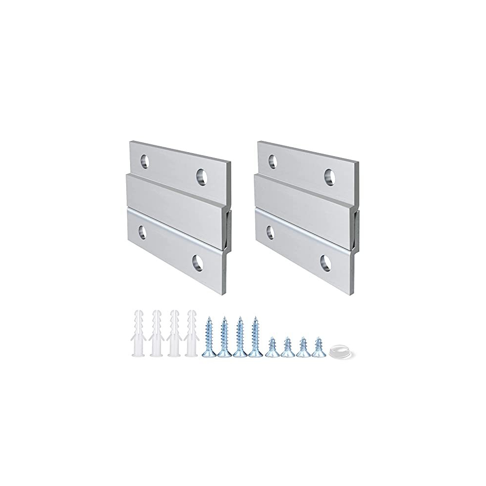 French Cleat Picture Hanger 2 Inches Aluminum Z Hanger Supports 30Lbs - Interlocking Wall Mounting Bracket Hardware Kit For Hanging Mirrors, Picture, 762027886905