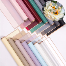 30 Sheets /15 Colors Waterproof Gold Edge Flower Wrapping Paper,Florist Bouquet Supplies,DIY Crafts,Gift Packaging or Gift Box Packaging, 23x23Inch