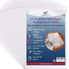 A4 90gsm Tracing Paper Sheets Printable Tracing Paper Acid Free High Transparency Technical Drawing Paper for Drawing Sketching Dressmaking 210 X