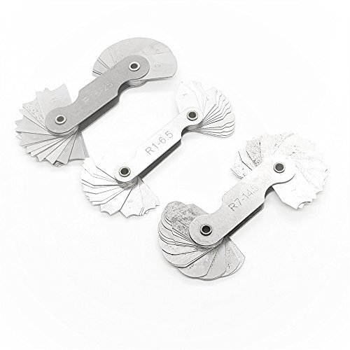 4 stuks RVS Filet Gauge, Radius Filet Gauge, Radius Gauge, Meetinstrument, R0.3 1.5/R1 6.5/R7 14.5/R15 25