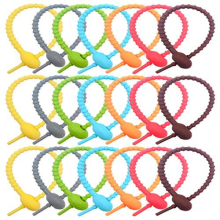 21 Pieces Colorful Silicone Twist Ties,Cable Cord Wraps Management Organizer, All-Purpose Bag Sealing Clips,Reusable Bread Tie, Food Saver, Household