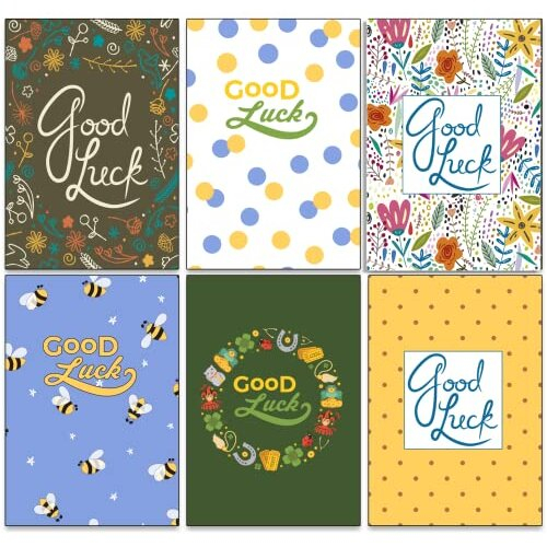 36 x Good Luck Cards Multipack - 6 Different Designs Great Value