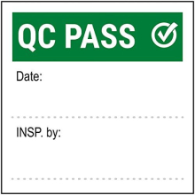 VSafety QC Pass Write On Green Sticker - 51x51mm (Roll of 250)