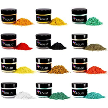 Rolio Mica Powder Pearlescent Color Pigment - 12 sklenic na vrobu pryskyricovho epoxidovho mdla Lak na rty Lesk na rty ocn stny Bath Bomba Slim