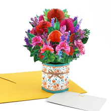 3D Pop up Flower Card, Handmade Carnation Bouquet Birthday Wedding Anniversary Card for Female Friend Mum Sister Auntie Grandma (Carnation Bouquet)