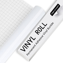 Permanent Vinyl for Cricut - 10Ft Glossy White Adhesive Vinyl Roll, vinyl for Cricut, Silhouette & Cameo, Vinyl for Mug, Cup, Window & Home Deco,and