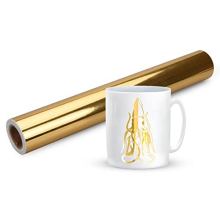 Chrome Gold Permanent Vinyl Roll, Gold Vinyl for Cricut, 12‘' x 15 FT, Metallic Self Adhesive Vinyl, Gold Vinyl for Silhouette Cameo, Home Decal,