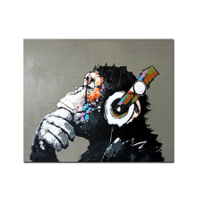 Diy Paint by Numbers Oil Painting Canvas for Kids or Adults Beginner with Brushes and Acrylic Paints Frameless(40x50cm Monkey)