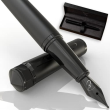 Luxury Fountain Pen Set- Fountain Pens for Writing - Smooth Medium Nib - Includes Refillable Ink Converter, 3 Ink Cartridges [Black & Blue], Gift Box
