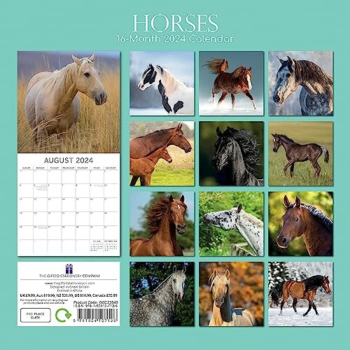 TGSC | Horses Wall Calendar 2024 | 16 Months | Monthly 2023 Calendar ...