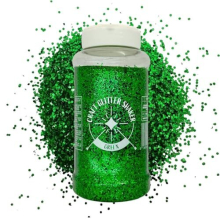 Large 500g Shaker Jar of Green Glitter-Colourful Glitter for Resin or Crafts, Chunky Glitter, Nail Art