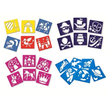 Washable Plastic Stencils Fantasy Pack - 24 Stencils Included! - 15.3cm x 14.2cm Children's Arts and Crafts