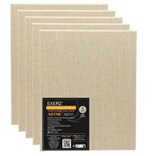 24x30cm Linen Canvas 5pk - Stretched Canvas Framed 1.7cm Pre-Stretched Artist Canvas - 280GSM 100% Linen Triple Primed/Acid Free/Medium Grain -