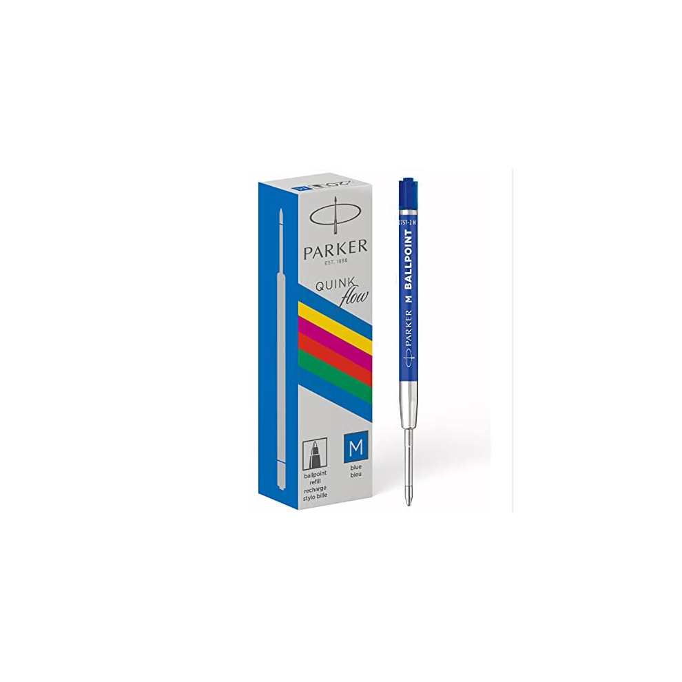 Ballpoint Pen Refills Medium Point Blue QUINKflow Ink 20 Count