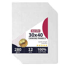 Canvas Panels 30x40cm Watercolour Board for Painting | White Board Art Set with 16 x 12 Inch Oil Painting Paper, 100% Cotton 280gms White Acrylic