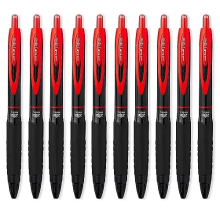 Signo 307 - Fine Retractable Rollerball Pen - Pack of 10 - Red Ink - UMN-307