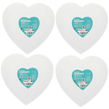 20cm Heart Shape Stretched Canvas 4 Pack - Artist Framed 1.7cm 280GSM/ 100% Cotton Blank/Triple Primed/Acid Free/Medium Grain - Acrlyic & Oil