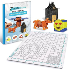 Starter - Transparent 3D Pen Mat 9 x 7 Inches with Compatible Stencils Book - Flexible Two-Sided Heat-Resistant Silicone - 3D Pen Accessories -