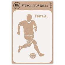 Football Stencil, 11.43 x 16.51 cm (S) - Athlete Football Soccer Player Ball Word Quote Stencils Template for Painting