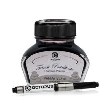 Fluids Pebble Stone - Fountain pen ink in pastel colours with converter, Writing ink in inkwell, Calligraphy ink, Pastel Grey 30 ml