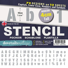 Alphabet Stencil Pack - Upper and Lower Case Letters, 5cm Tall for Signage and Art Projects in a Modern Style - 72 Designs