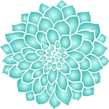 Zinnia Stencil - 21.5 x 21.5cm (M) - Reusable Large Dahlia Flower Pattern Plant Wall Stencil Template