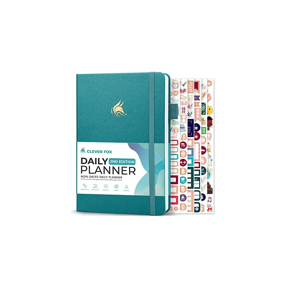 Photos - Other Office Equipment Clever Daily Planner 2nd Edition – Undated Time Block Planner with Hourly Schedule, To-do List & Habit Tracker – Time Management Pl 