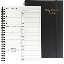 To Undated Daily Planner, Hourly Planner 152 Pages, To Do List Notebook, Time Management Manual and Planner with Flexible Cover, Elastic Closure,