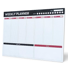 Weekly Planner A3 | Family Calendar | 54 Tear Off Pages | Desk Calendar | Organiser Planner | To Do List | Desk Planner | Desktop Notepad