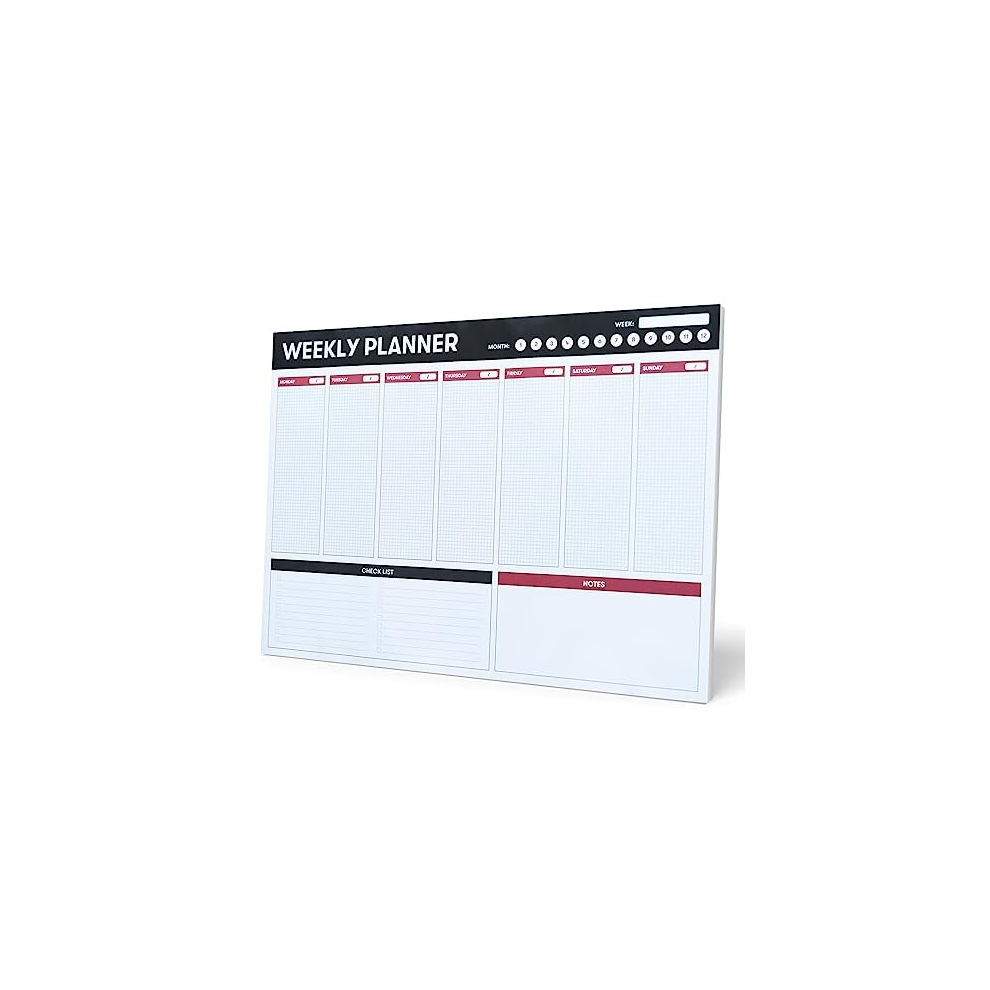 Weekly Planner A3 | Family Calendar | 54 Tear Off Pages | Desk Calendar | Organiser Planner | To Do List | Desk Planner | Desktop Notepad