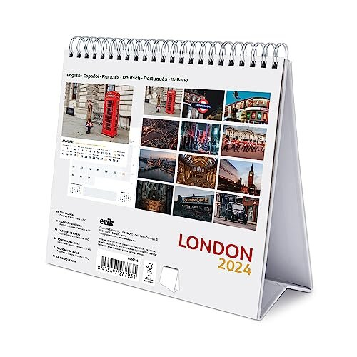 London Desk Calendar 2025 Desktop Calendar 2025 8 x 7 inches 20 x