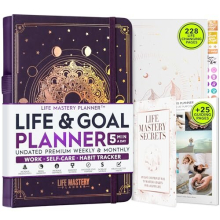 Life Mastery Planner - A 12 Month Journey to Crush Your Goals, Increase Productivity, Passion, Success & Happiness - Weekly & Monthly Life Planner,