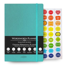Wordsworth Undated Planner Weekly and Monthly - Dotted Blank Planner - Hardcover, Dateless Weekly Planner, 5.83 8.27In - Premium A5 Paper (120GSM)