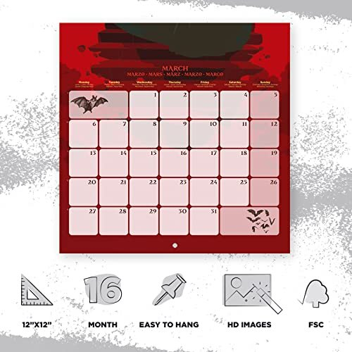 Universal Monsters Wall Calendar 2023 12' x 12' FSC 12 Month Planner
