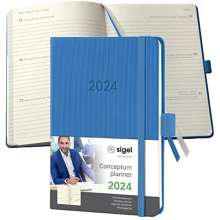 C2469 Conceptum Weekly planner 2024, approx. A6, Blue, hardcover, 2 pages equal to 1 week, 176 pages