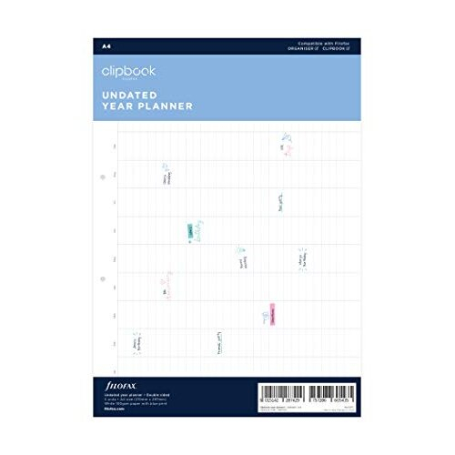 undated Year Planner A4 Clipbook Refill Bianco