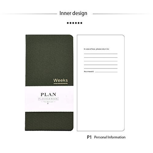 Undated Pocket Weekly Planner Schedule Organizer Agenda Year Month Week Plan A6 Notebook 2
