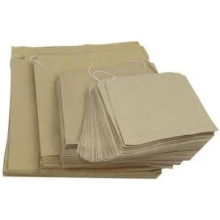 100 10" x 10"BROWN STRUNG PAPER BAGS | VINTAGE LOOK FLAT KRAFT PAPER BAGS | GROCERY FRUIT LUNCH HOME TAKEAWAY