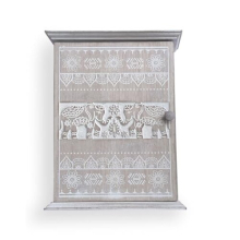 Indian Elephant Style Carved Key Cabinet