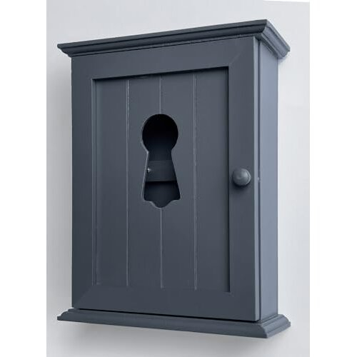 Dark Grey Key Cabinet - keyhole window 2